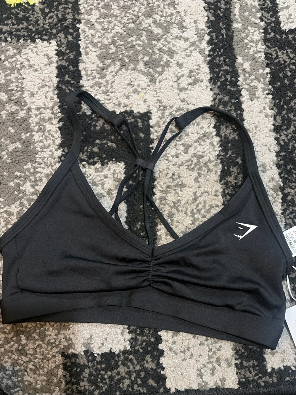 Gymshark Black Strappy V-Neck Sports Bra